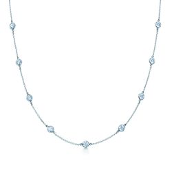 18' Diamonds by the yard necklace in 18K WG with bezel set round diamonds.  D1.31ct.t.w.