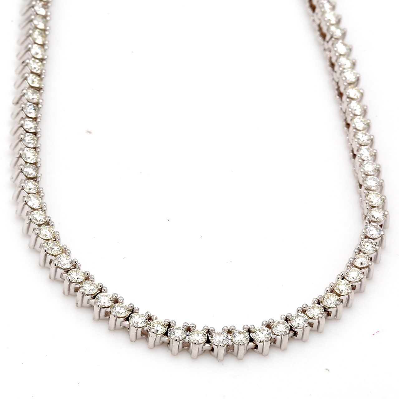 18' Tennis necklace in 18K WG with 3-prong set (229) round diamonds.  D4.79ct.t.w.