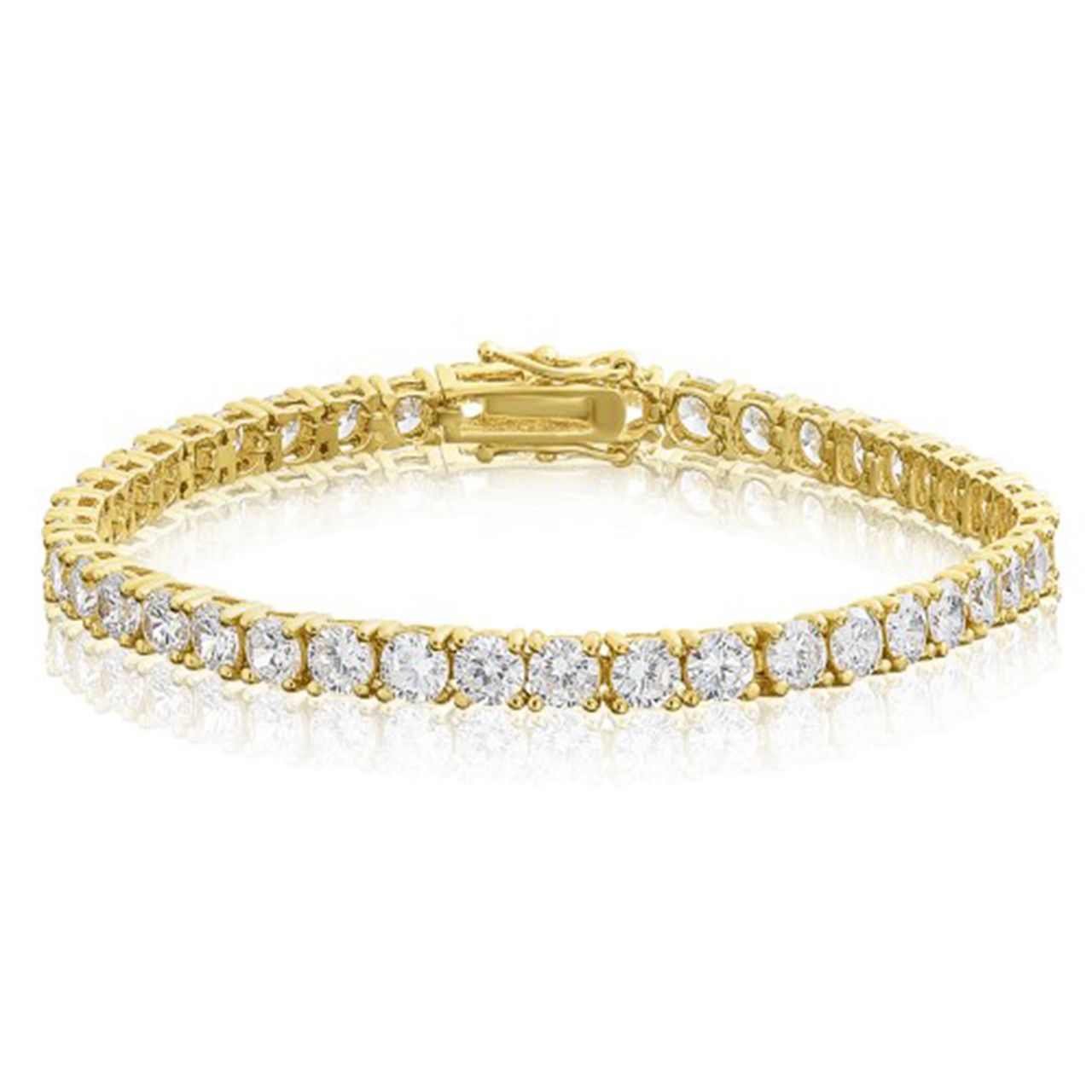7' Tennis bracelet in yellow gold with 4-prong set (44) round diamonds.  D11.25ct.t.w.