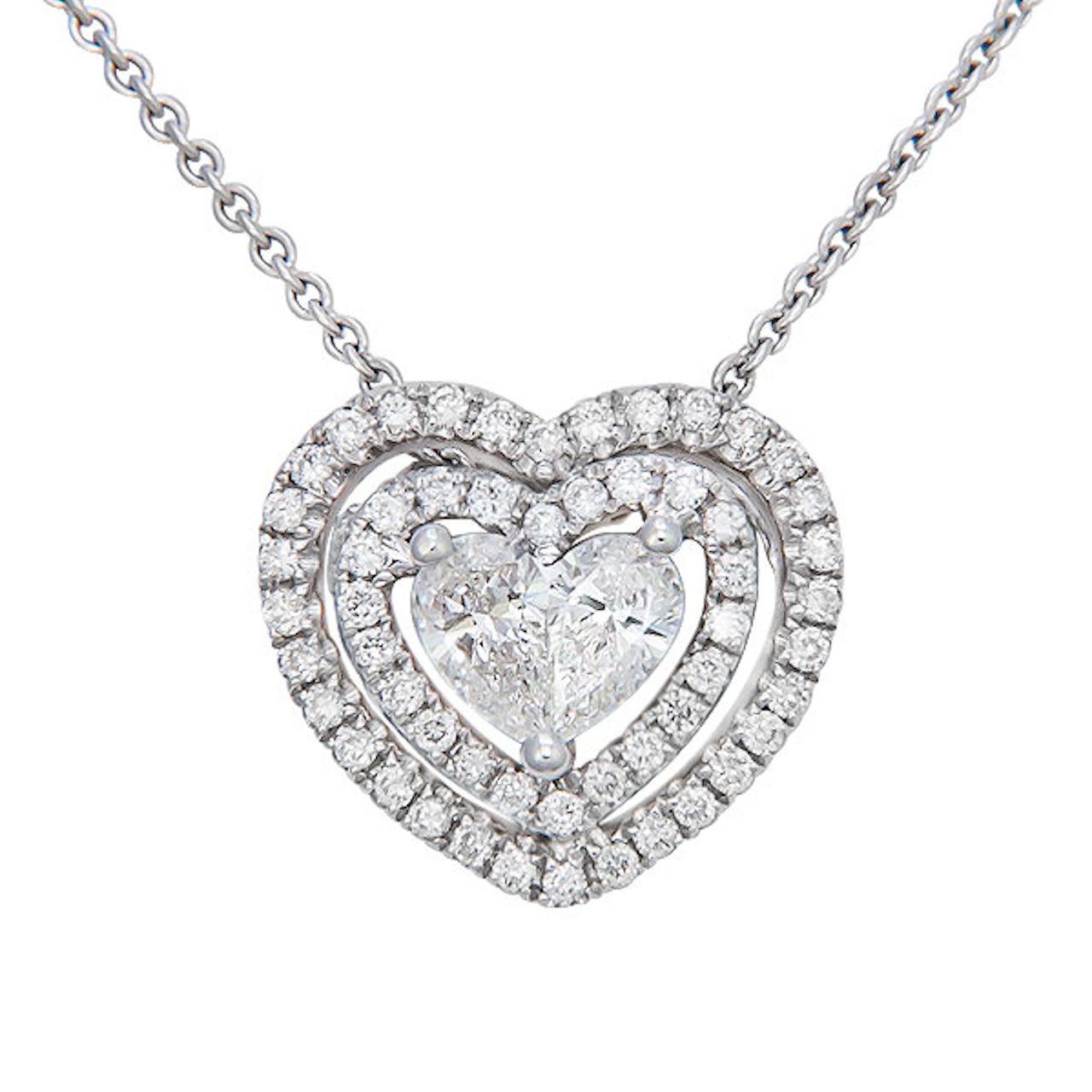 Heart Shaped Diamond Pendant