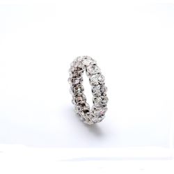 Eternity band with shared U-prong set (18) oval cut diamonds.  D4.72ct.t.w.  Size 6