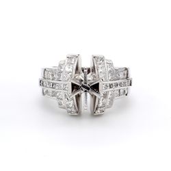 Step style semi-mount with princess cut diamonds.  D1.90ct.t.w.