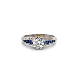 Diamond and Sapphire Engagement Ring