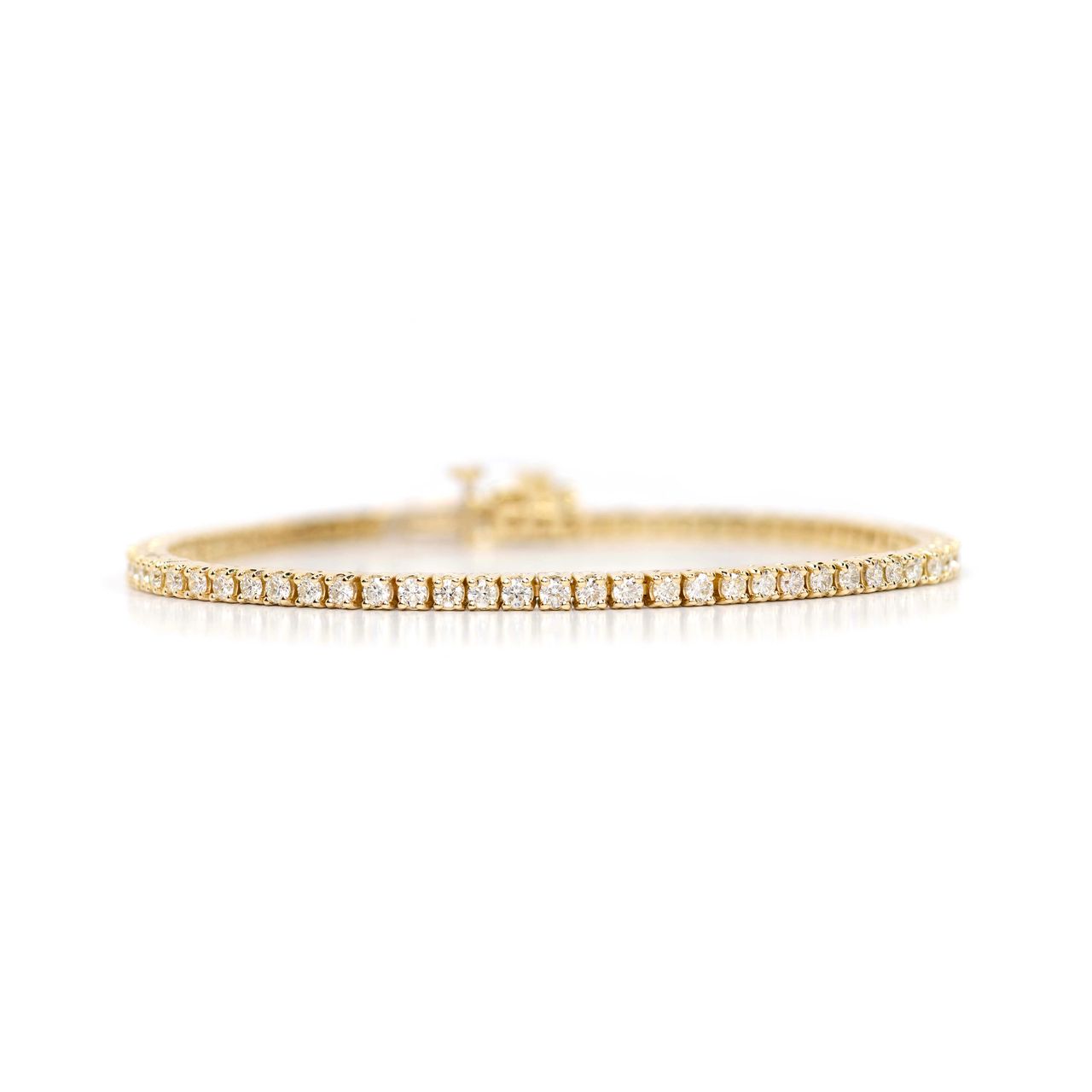 2ct 14K Yellow Gold Tennis Bracelet