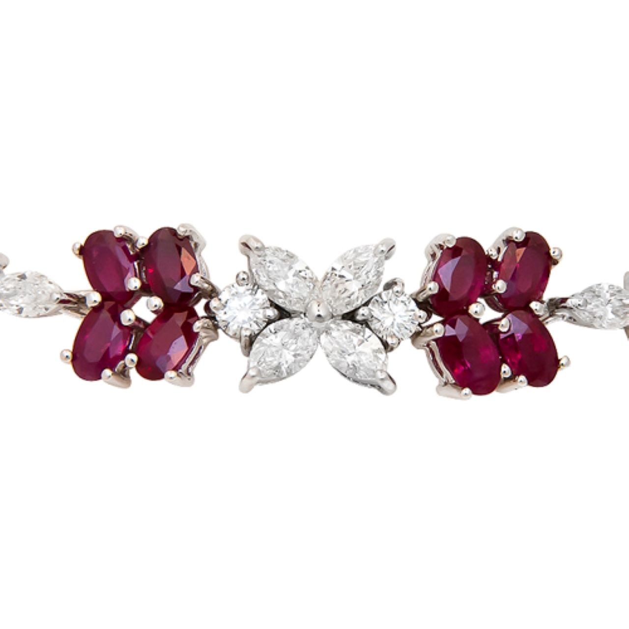 Ruby and Diamond Necklace and Bracelet set