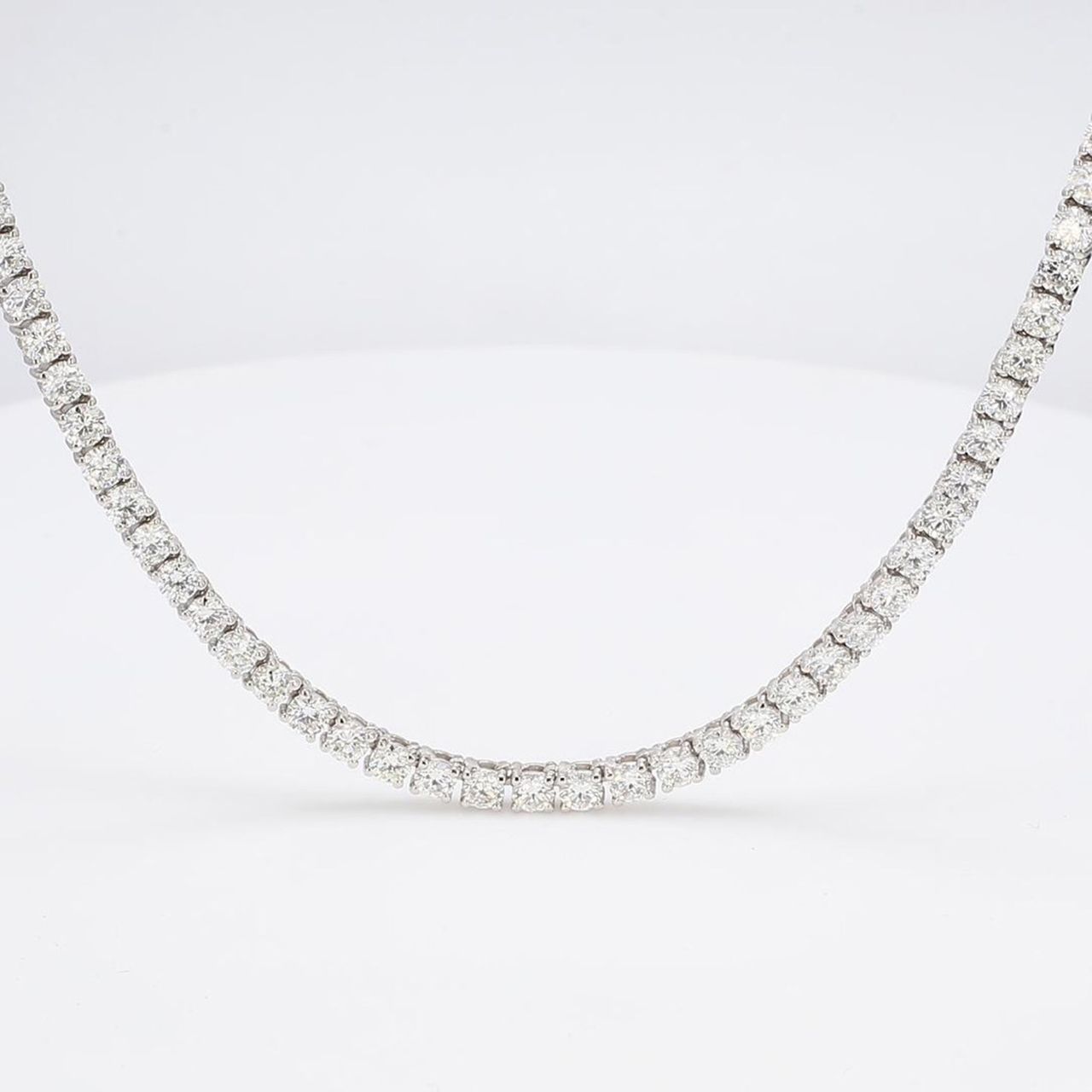 24' Tennis necklace with 4-prong set round diamonds.  D9.84ct.t.w.