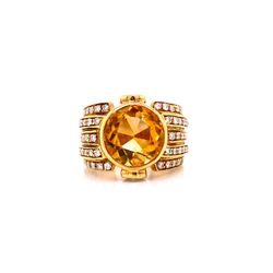 Citrine and Diamond Ring