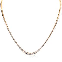 18' Graduated tennis necklace with 4-prong set round diamonds.  D7.89ct.t.w.