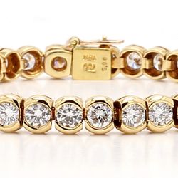 Yellow Gold Bezel-Set Tennis Bracelet