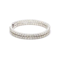 1.75' Inside out hoop earrings with prong set (86) round diamonds & with special spring lock.  D5.41ct.t.w.