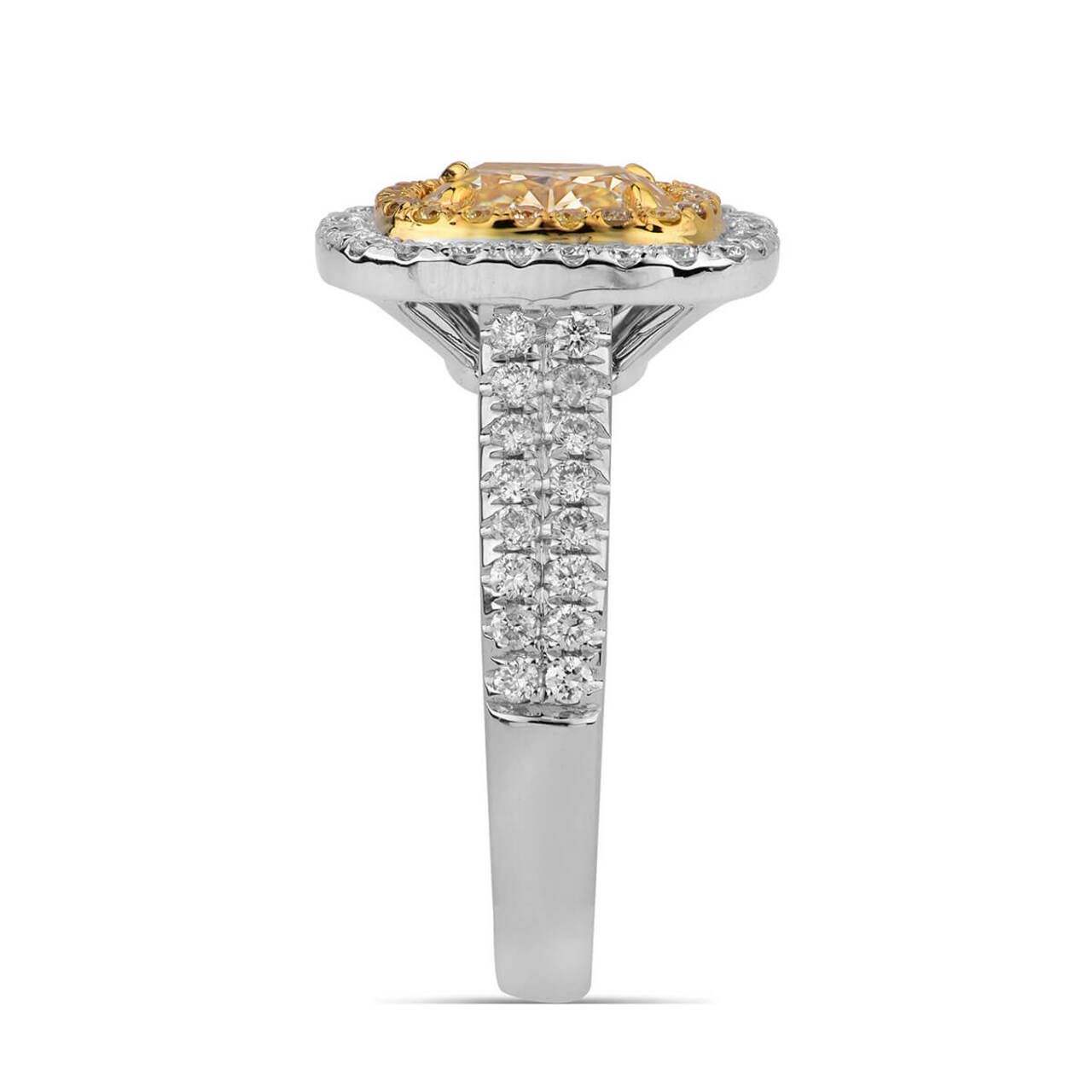 18KWG Cushion Shape Double Halo Ring
