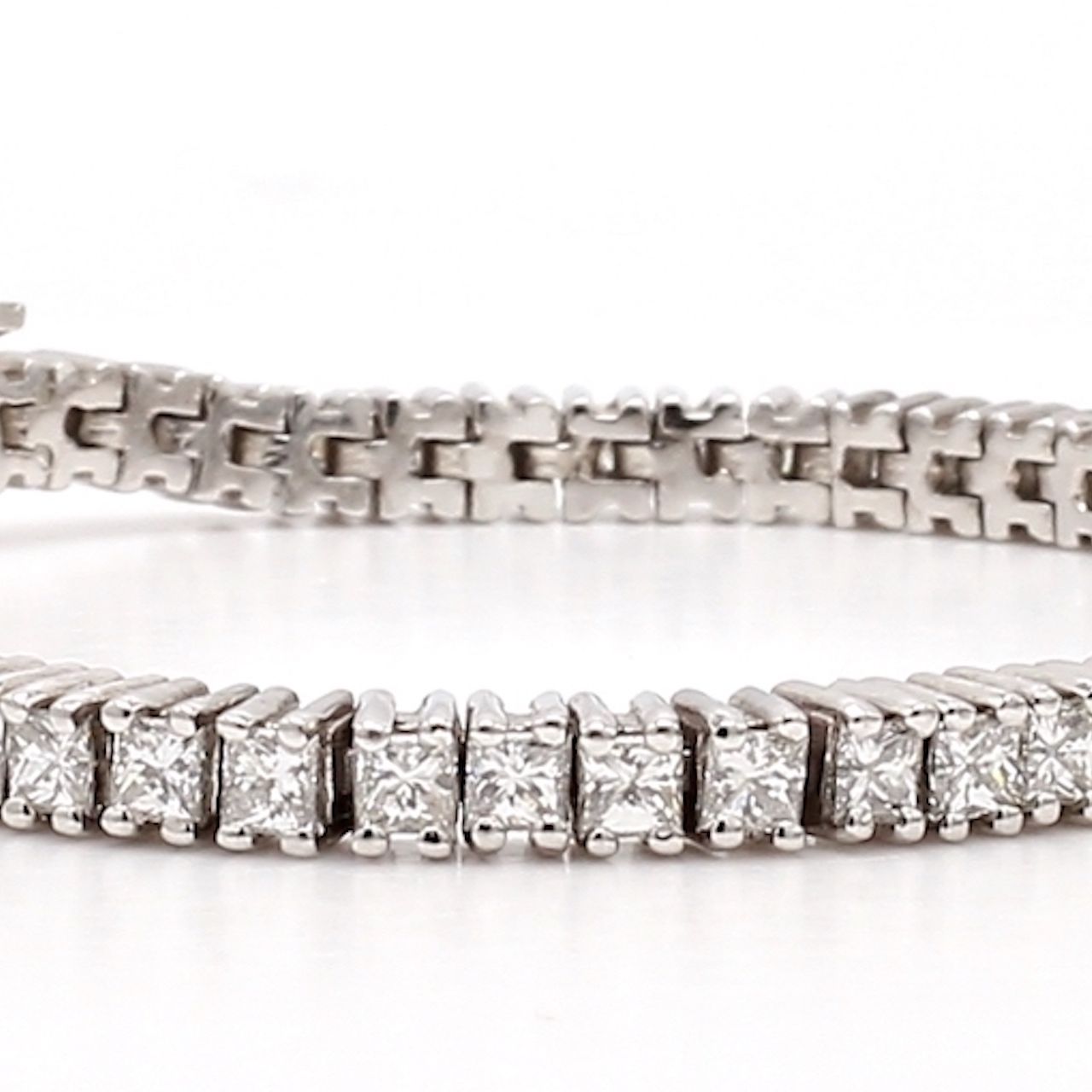 Platinum Princess Cut Diamond Tennis Bracelet