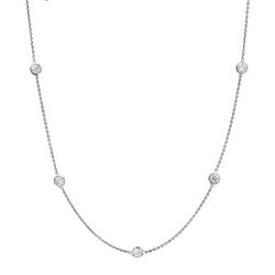 18' Diamond by the yard necklace with bezel set (10) round diamonds.  D1.87ct.t.w.
