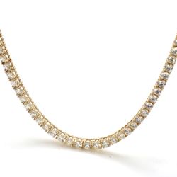 22' Tennis necklace in 14K YG with 4-prong set (182) round diamonds.  D14.57ct.t.w.