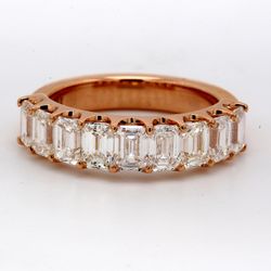 9-stone band in 18K RG with U-prong set (9) emerald cut diamonds.  D2.40ct.t.w.  Size 6