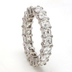 Eternity band with shared prong set (20) asscher cut diamonds.  D4.39ct.t.w.