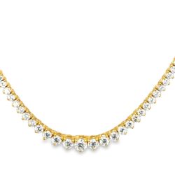17.5' Graduating tennis necklace in 18K YG with 3-prong set (168) round diamonds.  D11.23ct.t.w.