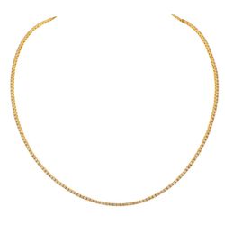 20' Tennis necklace in 14K YG with 4-prong set round diamonds.  D5.01ct.t.w.