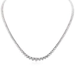 17' Graduating tennis necklace with 3-prong set (168) round diamonds.  D10.14ct.t.w.