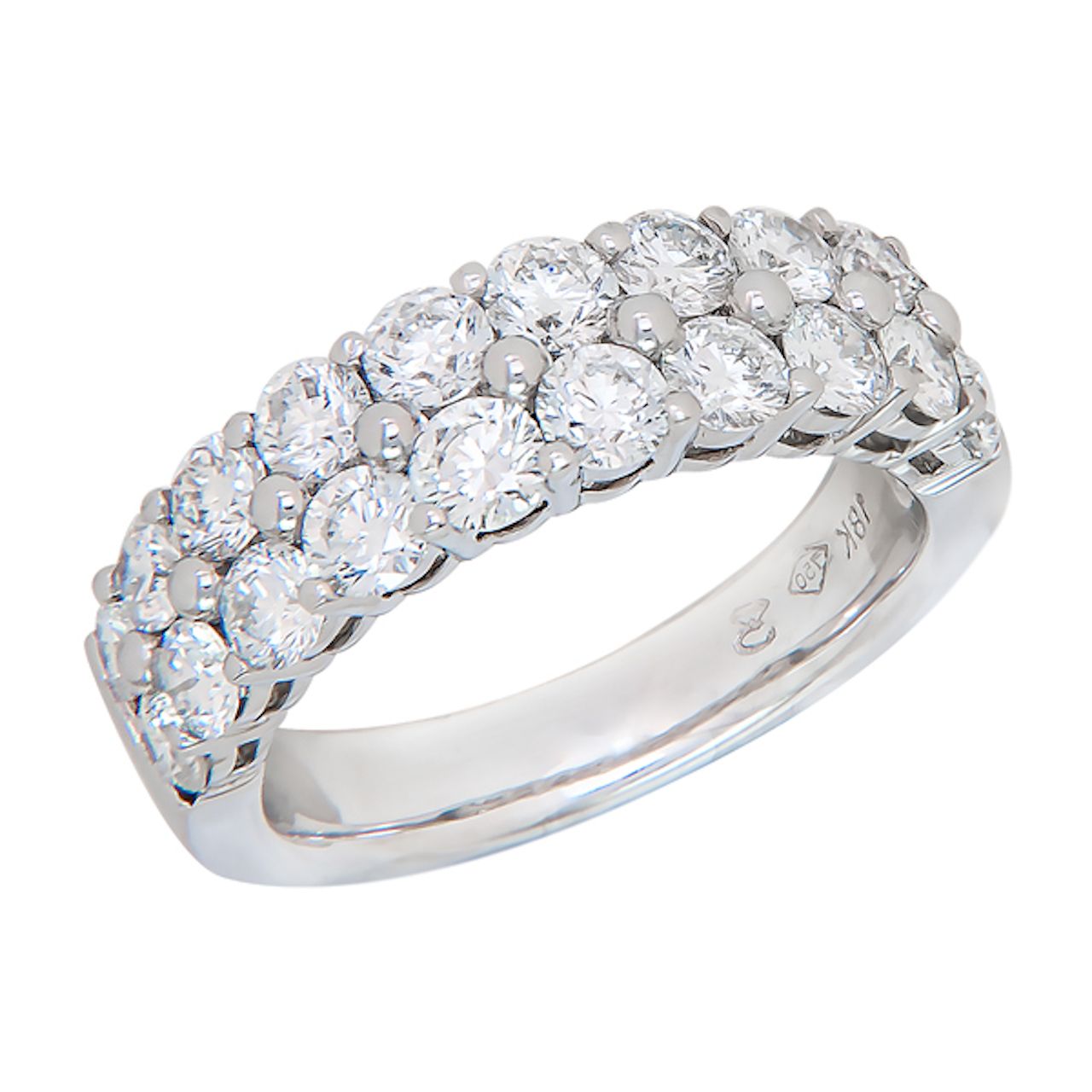Double Row Diamond Wedding Band