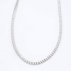 16.5' Straight line tennis necklace with 3-prong set round diamonds.  D6.06ct.t.w.