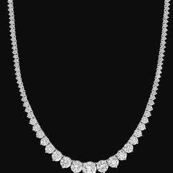 17' Graduate tennis necklace in 18K WG w/ (162) round diamonds.  D19.19ct.t.w.