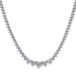 17' Graduated tennis necklace with 3-prong set (158) round diamonds.  D9.30ct.t.w.  (Center 0.37ct.)