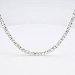 24' Tennis necklace with 4-prong set round diamonds.  D9.84ct.t.w.