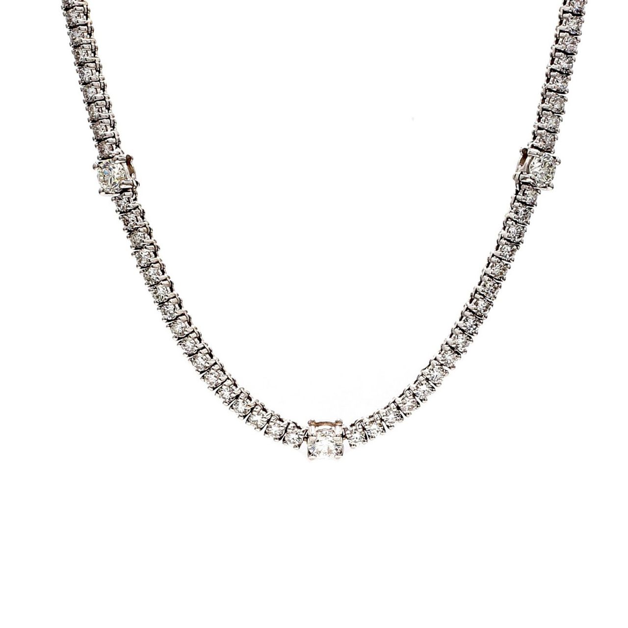 17' Tennis necklace with 4-prong set (177) round diamonds.  D7.36ct.t.w.