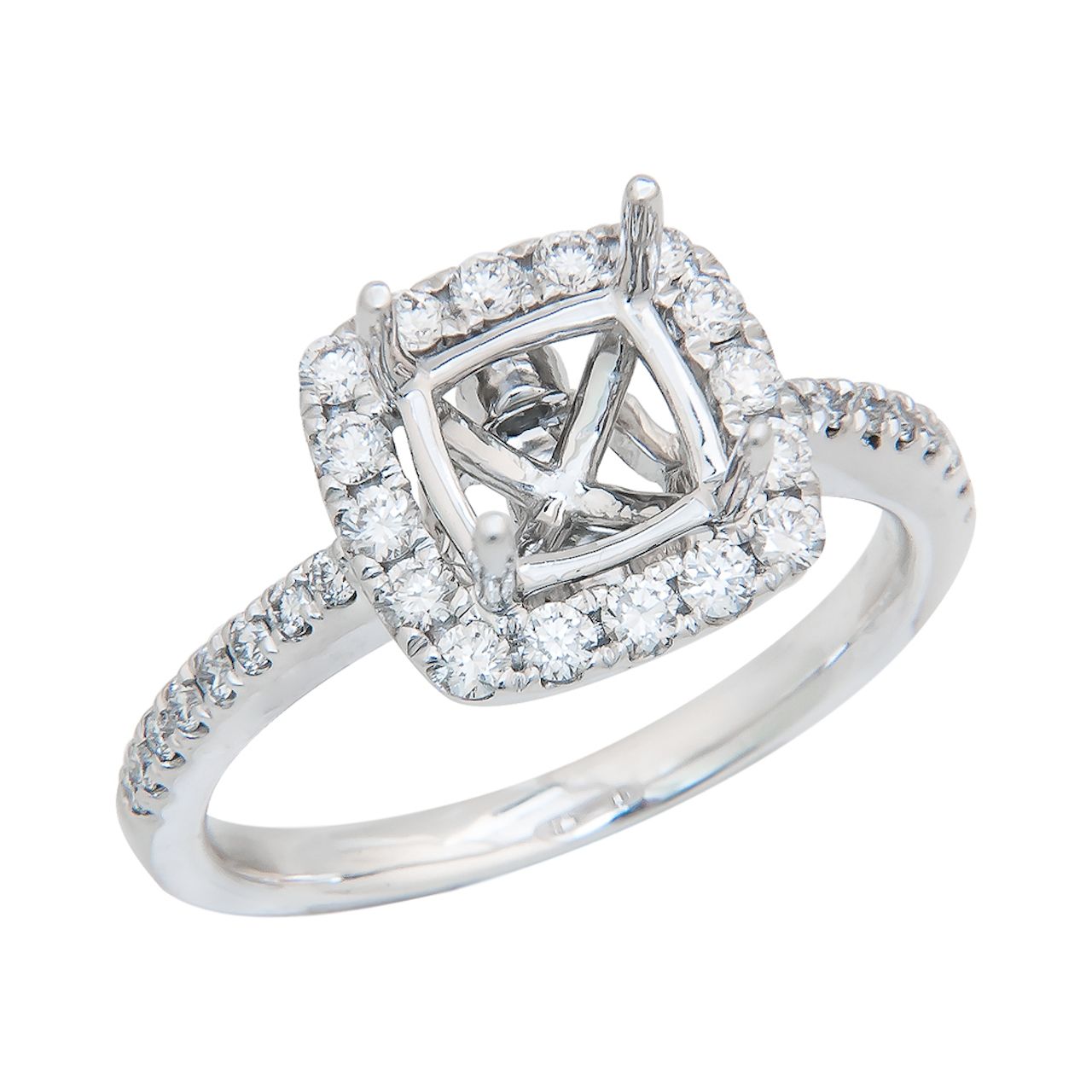 Halo Diamond Semi-Mount Ring