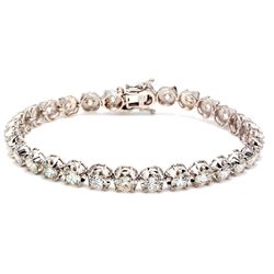 7.5' Tennis bracelet with crown head prong set (30) round diamonds.  D9.36ct.t.w.