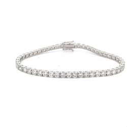 7' Tennis bracelet with open basket 4-prong set (51) round diamonds.  D7.63ct.t.w.