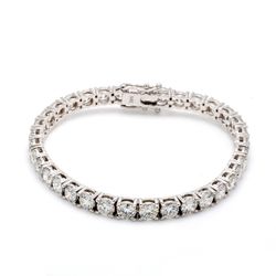 7' Tennis bracelet with basket 4-prong set GIA certified G-I/SI1-SI2 (35) round diamonds.  D14.04ct.t.w.