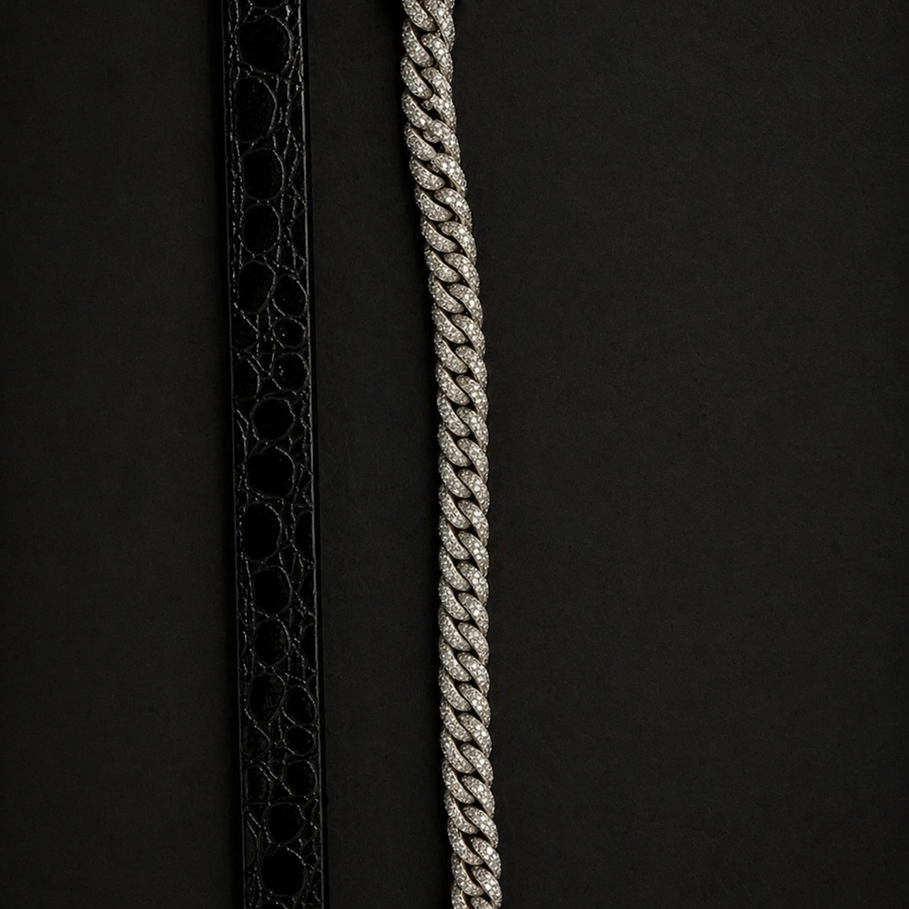 14K WG 8.92 CTS CUBAN LINK BRACELET