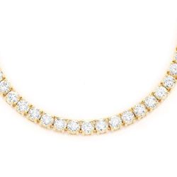 17' Tennis necklace in 14K YG with 4-prong set (230) round diamonds.  D4.86ct.t.w.