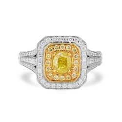 18KWG Cushion Shape Double Halo Ring