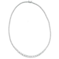 17' Graduated tennis necklace with 4-prong (138) round diamonds.  D12.59ct.t.w.