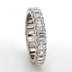 Eternity band in 18K WG with U-prong set (26) emerald cut diamonds.  D2.20ct.t.w.  Size 4