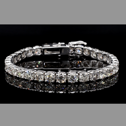 TNCWB120 Natural Diamond Tennis Bracelet 16.31 Carats 18k White Gold 20.3 Grams 