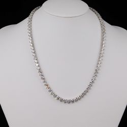 16.5' Tennis necklace in 18K WG with 4-prong crown set (101) round diamonds. D8.60ct.t.w.
