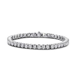 7' Tennis bracelet with crown head prong set (45) round diamonds.  D9.00ct.t.w.