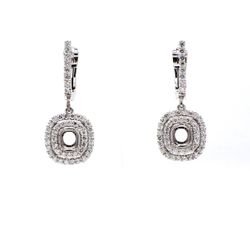 Halo dangling earrings with prong set round diamonds.  D1.45ct.t.w.