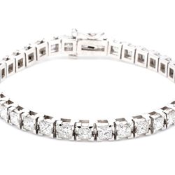 7' Tennis bracelet in platinum with with (37) princess cut diamonds.  D10.93ct.t.w.