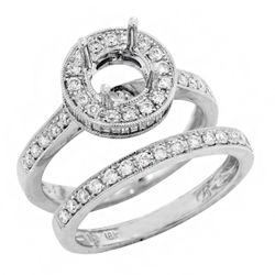 Halo Diamond Semi-Mount Ring Set