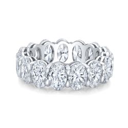 Eternity band in 18K WG with open basket prong set (19) oval diamonds.  D3.58ct.t.w.  Size 5