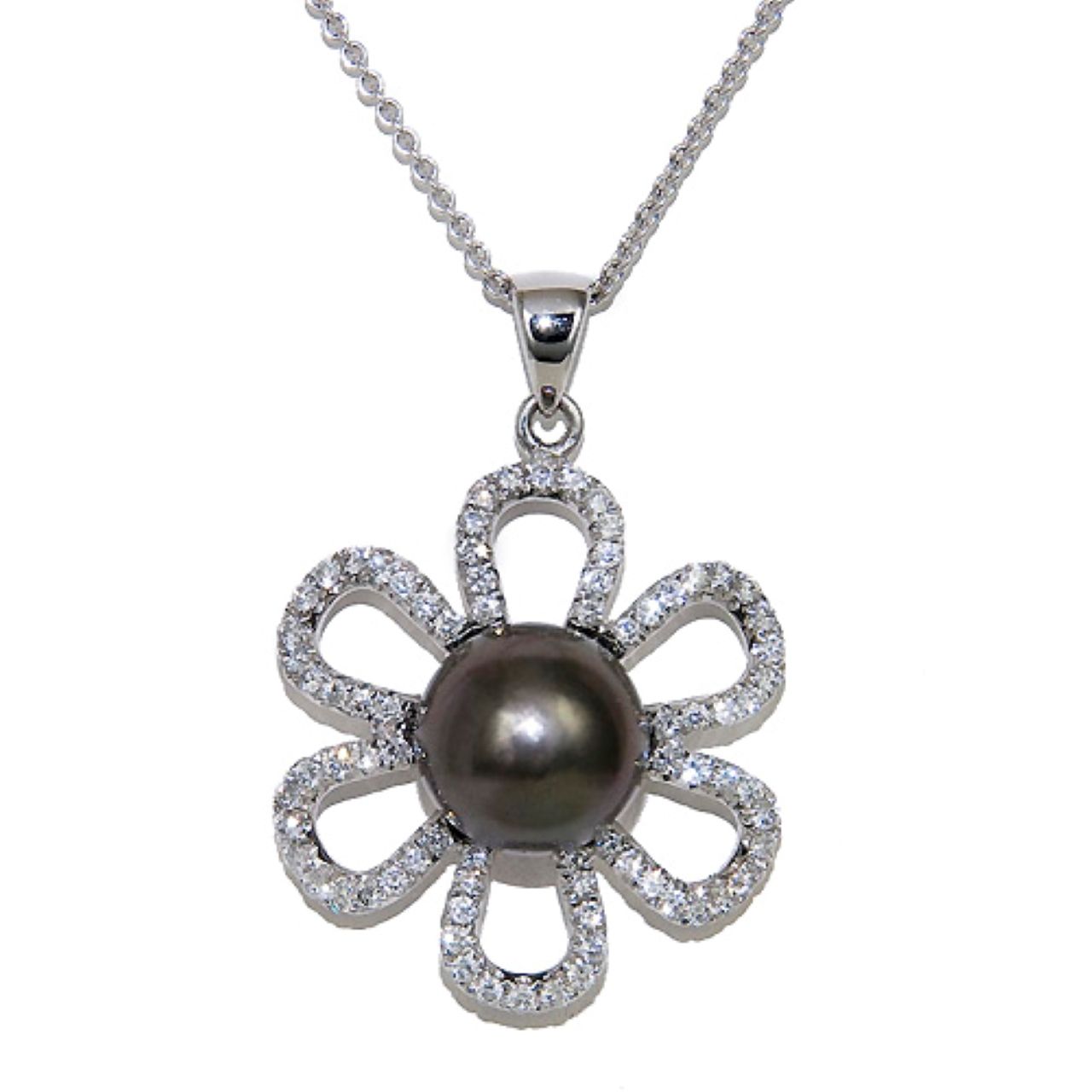 Black South Sea Pearl and Diamond Pendant