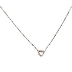 16' Halo necklace with pre-set rounds around prong set heart shape diamond center stone.  D0.51ct.t.w.  (Center - 0.39ct.)