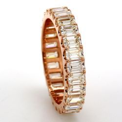 Eternity band in 18K RG with U-prong set (26) emerald cut diamonds.  D2.48ct.t.w.  Size 5