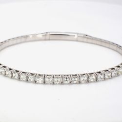 Flex bangle with basket prong set (27) asscher cut diamonds.  D4.10ct.t.w.
