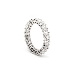Emerald Cut Diamond Eternity Ring - North to South